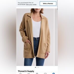 Thread & Supply Open Front Cardigan Coat